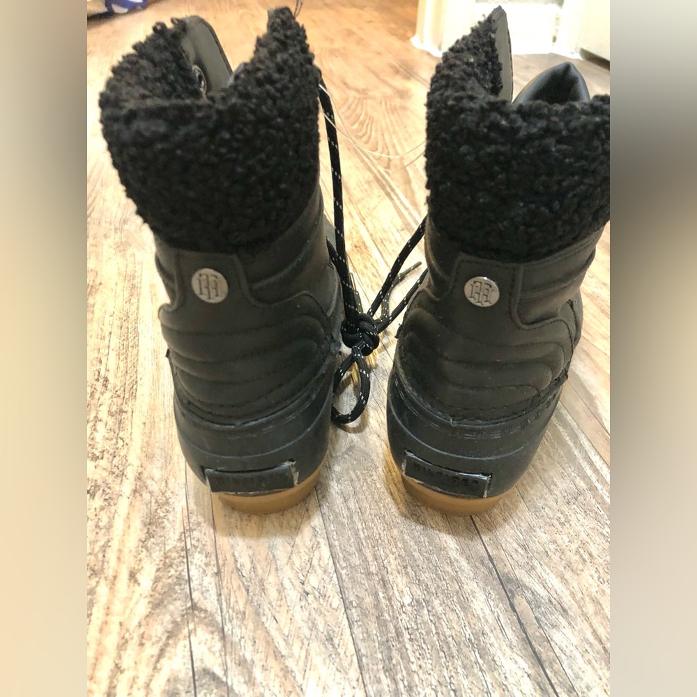 Tommy Hilfiger Black Faux Fur Boots - Picture 5 of 7